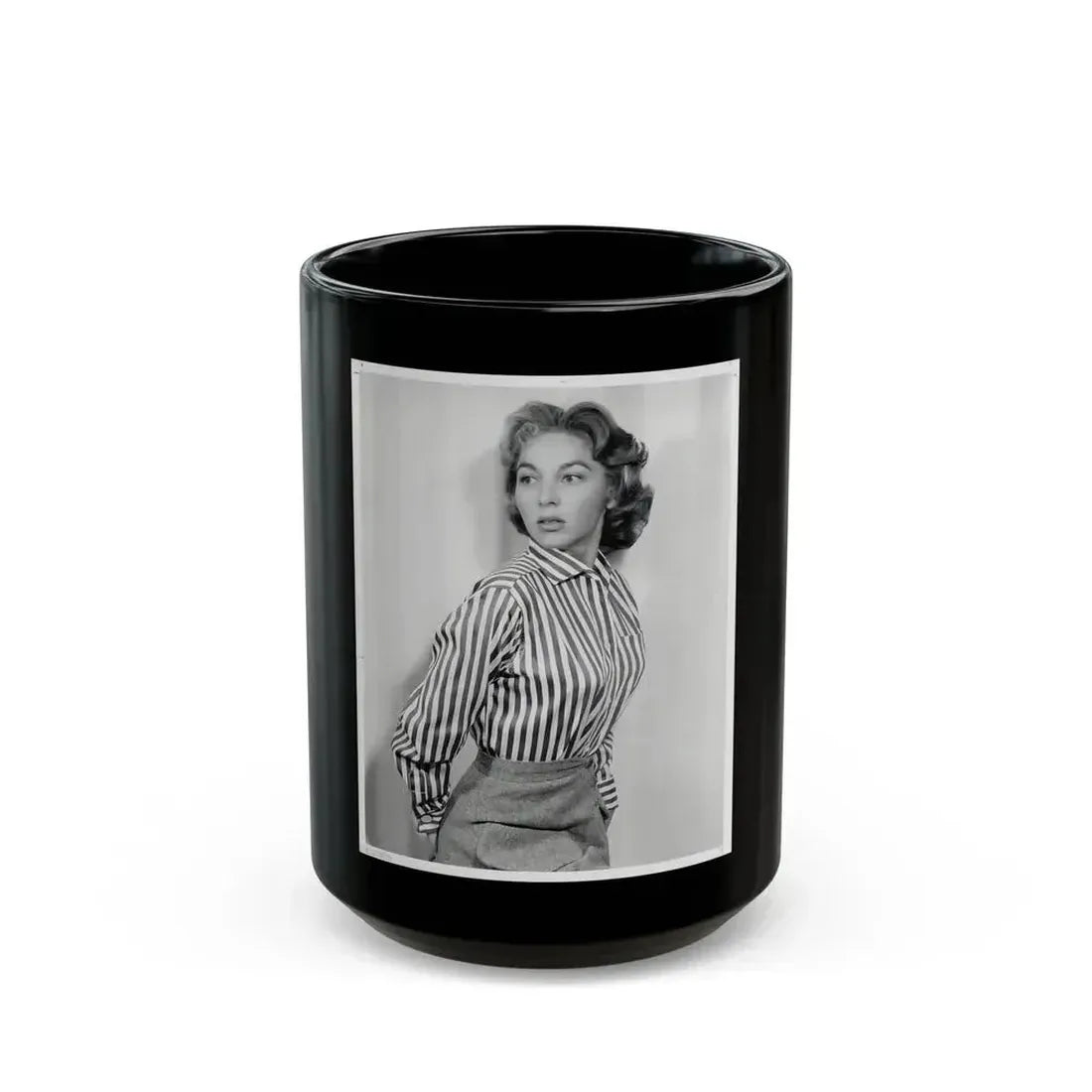 Beverly Garland #105 (Vintage Female Icon) Black Coffee Mug 15oz - Go Mug Yourself