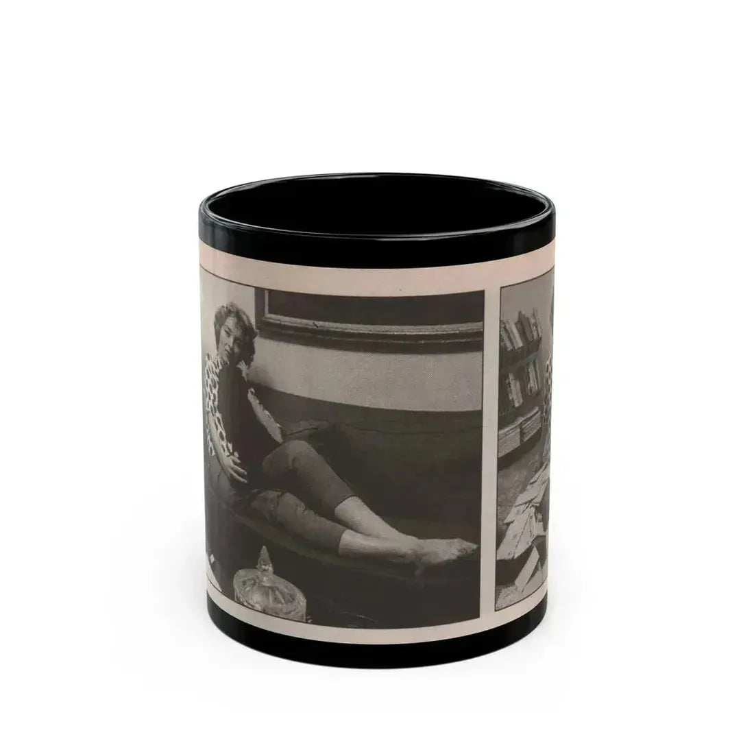 Beverly Garland #123 - Filmfax Mag. Issue #60 Spring '97 - 2 B&W Photos (Vintage Female Icon) Black Coffee Mug 11oz - Go Mug Yourself