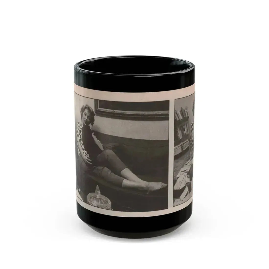 Beverly Garland #123 - Filmfax Mag. Issue #60 Spring '97 - 2 B&W Photos (Vintage Female Icon) Black Coffee Mug 15oz - Go Mug Yourself