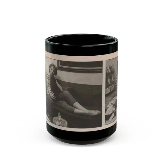 Beverly Garland #123 - Filmfax Mag. Issue #60 Spring '97 - 2 B&W Photos (Vintage Female Icon) Black Coffee Mug 15oz - Go Mug Yourself