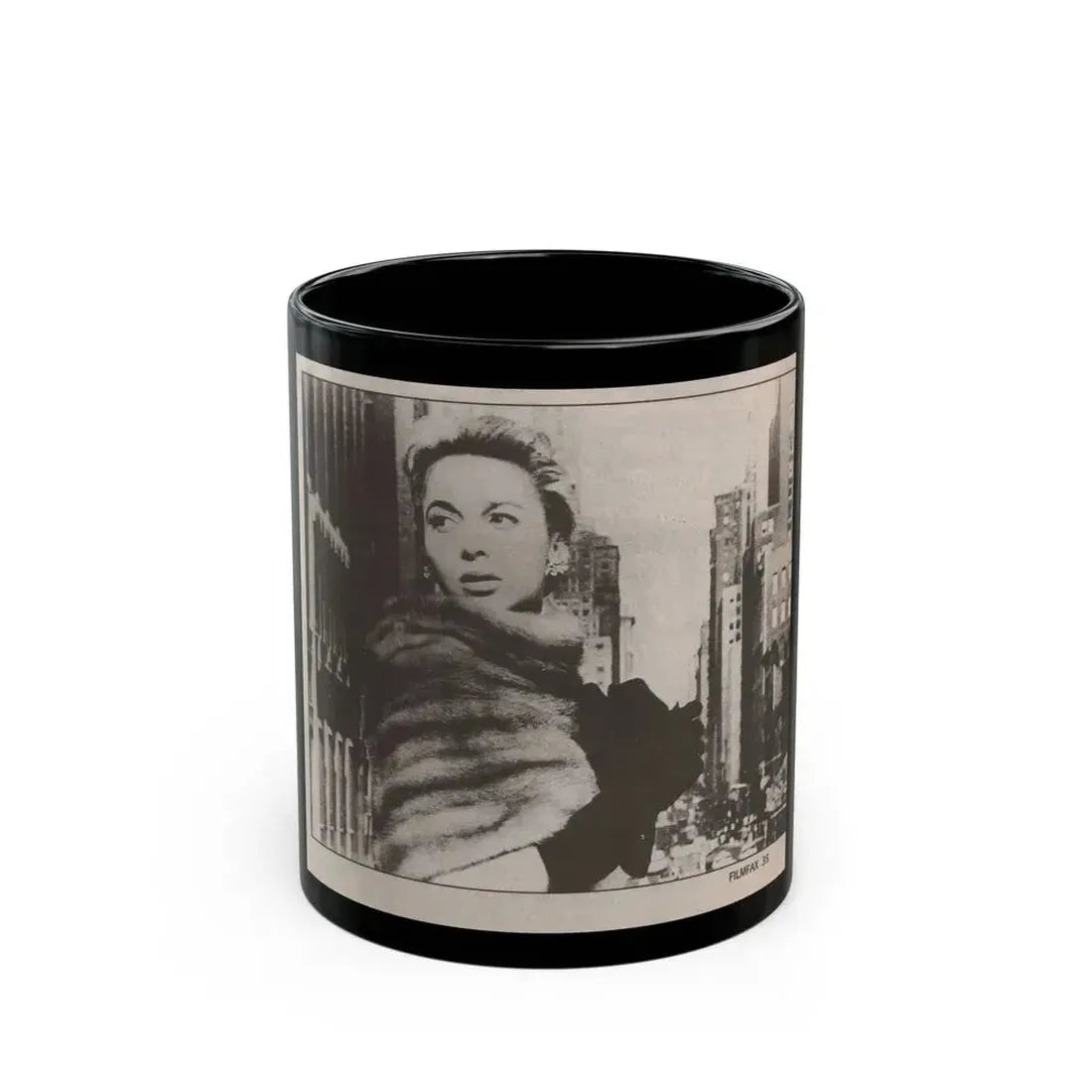 Beverly Garland #125 - Filmfax Mag. Issue #60 Spring '97 - 1 B&W Photo (Vintage Female Icon) Black Coffee Mug 11oz - Go Mug Yourself