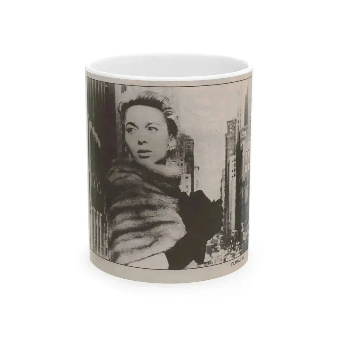 Beverly Garland #125 - Filmfax Mag. Issue #60 Spring '97 - 1 B&W Photo (Vintage Female Icon) White Coffee Mug 11oz - Go Mug Yourself