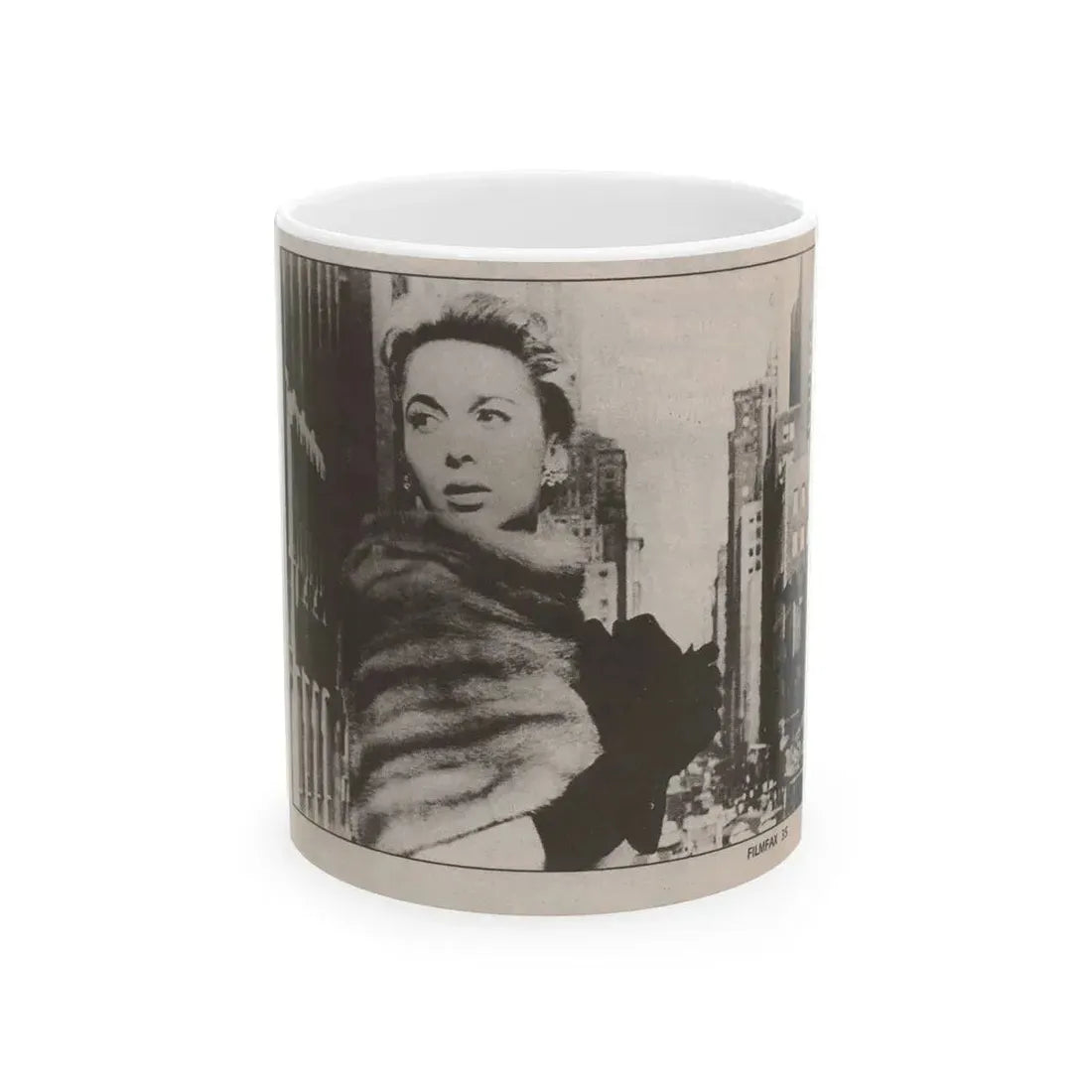 Beverly Garland #125 - Filmfax Mag. Issue #60 Spring '97 - 1 B&W Photo (Vintage Female Icon) White Coffee Mug 11oz - Go Mug Yourself