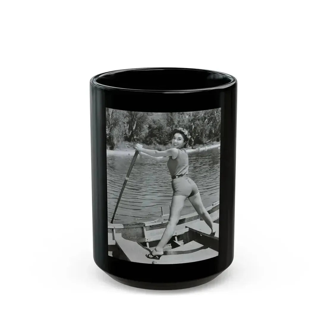 Beverly Garland #150 (Vintage Female Icon) Black Coffee Mug 15oz - Go Mug Yourself