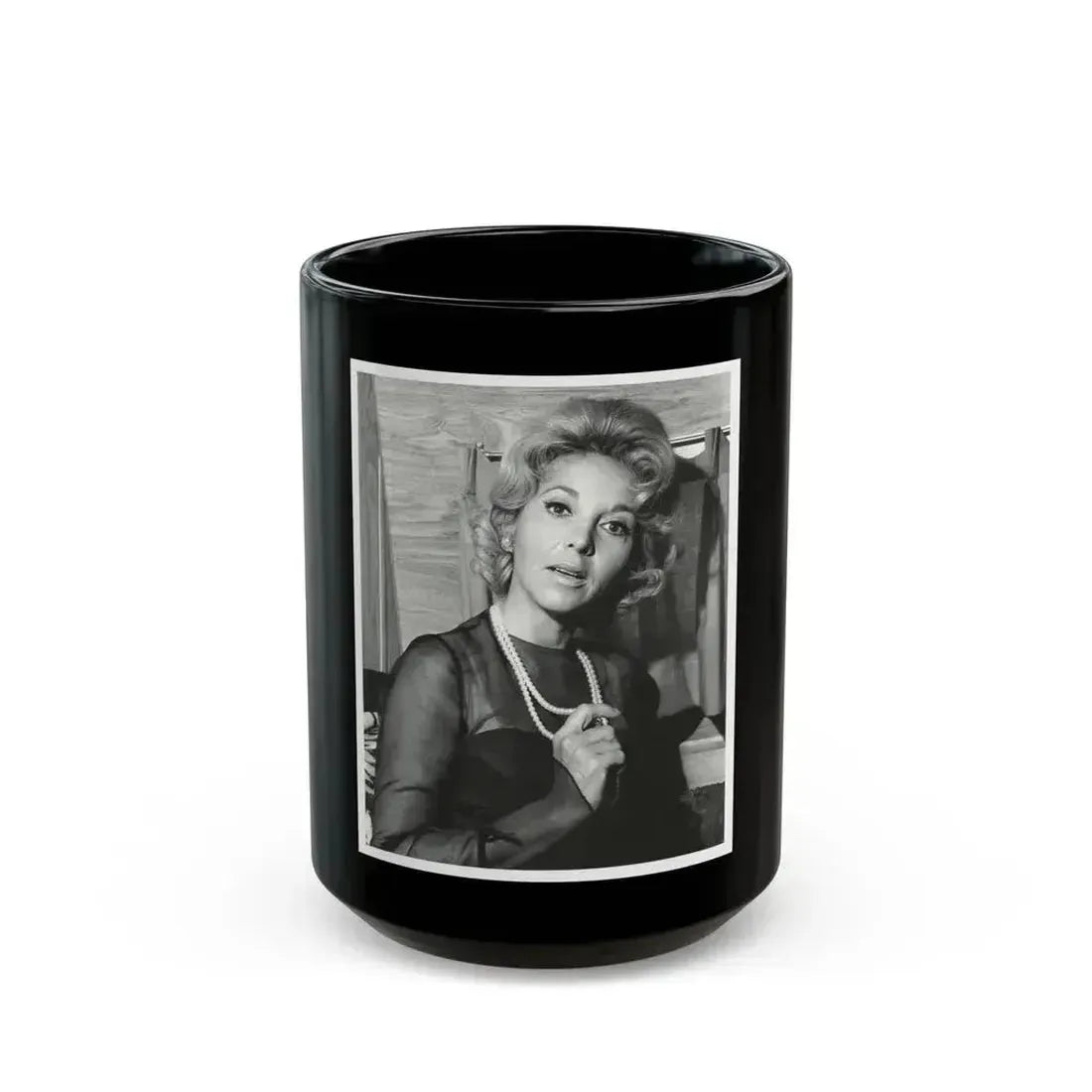 Beverly Garland #23 (Vintage Female Icon) Black Coffee Mug 15oz - Go Mug Yourself