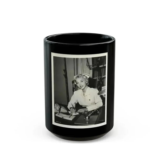 Beverly Garland #42 (Vintage Female Icon) Black Coffee Mug 15oz - Go Mug Yourself