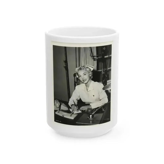 Beverly Garland #42 (Vintage Female Icon) White Coffee Mug 15oz - Go Mug Yourself