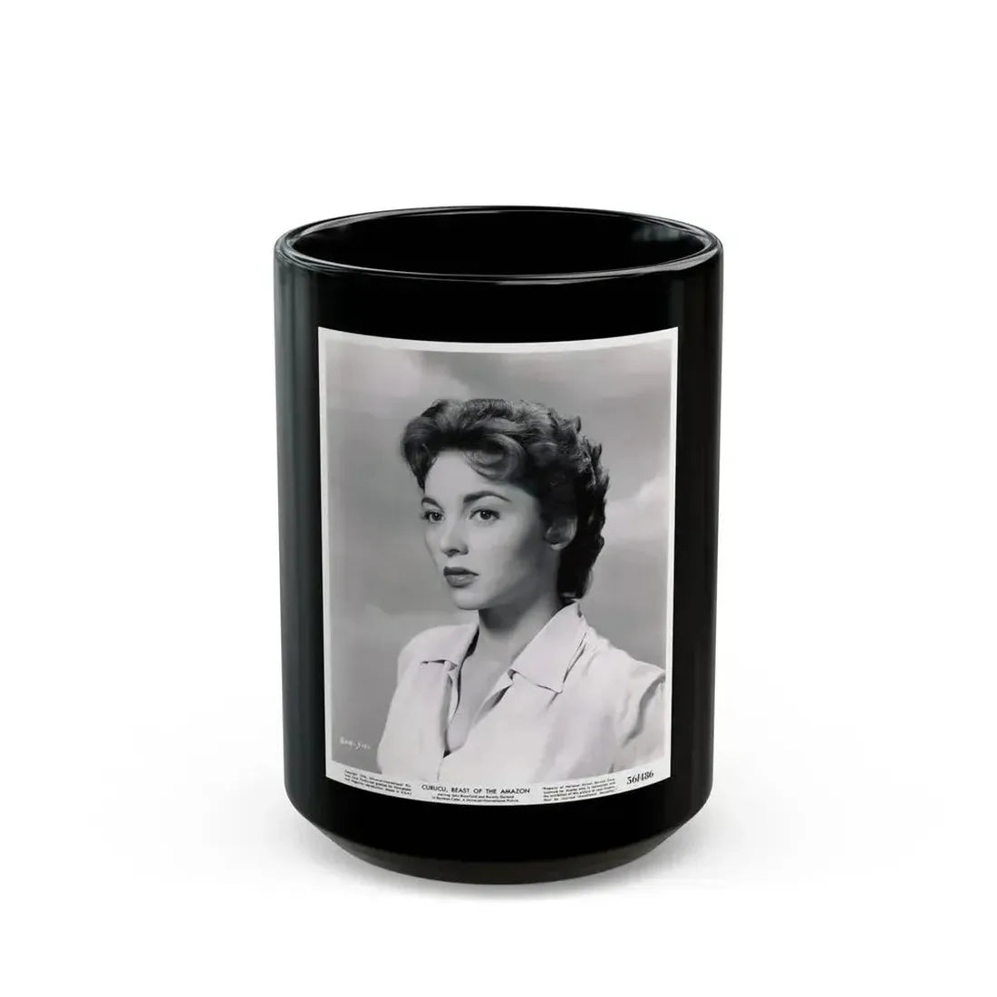 Beverly Garland #44 (Vintage Female Icon) Black Coffee Mug 15oz - Go Mug Yourself
