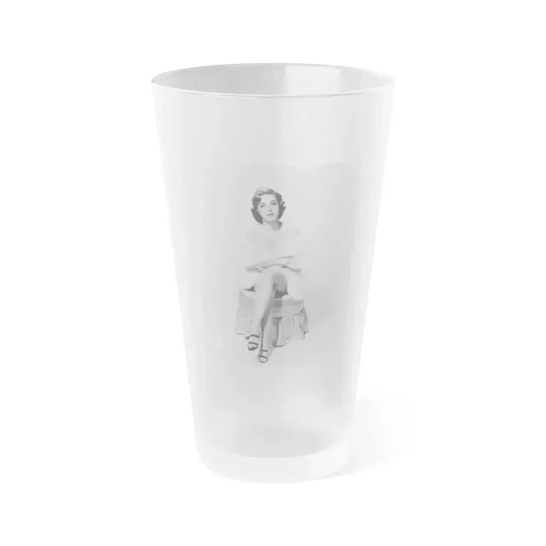 Beverly Garland #49 - 8x10 B&W Glamour Full Body Photo (Vintage Female Icon) Frosted Pint Glass 16oz 16oz Frosted - Go Mug Yourself