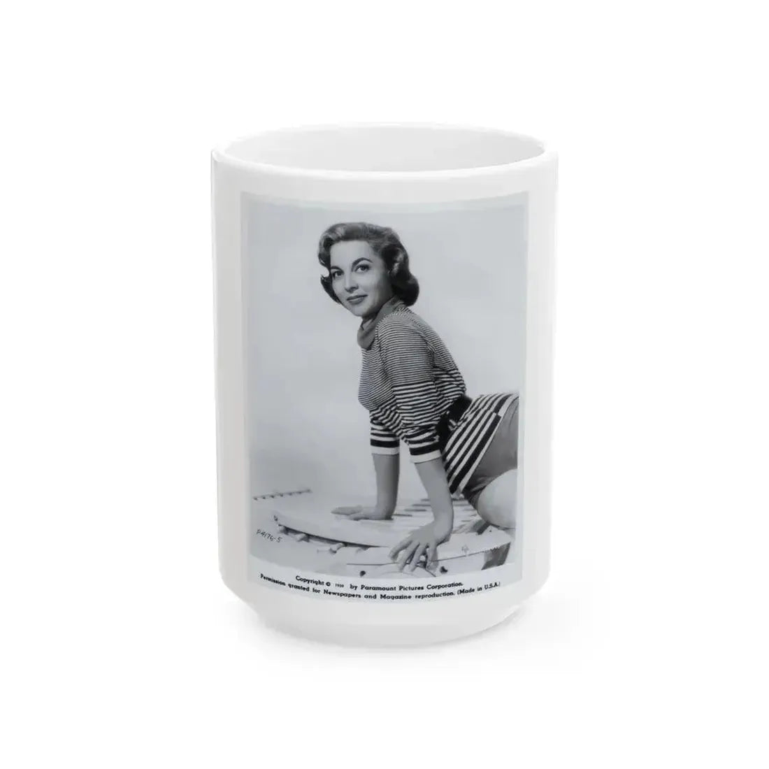 Beverly Garland #71 - B&W 1959 Paramount Original Glamour Photo (Vintage Female Icon) White Coffee Mug - Go Mug Yourself
