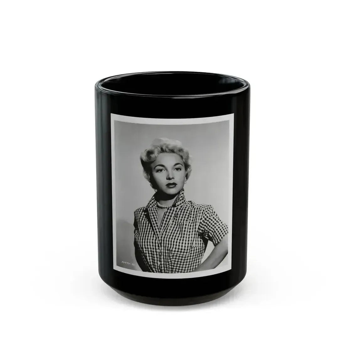 Beverly Garland #74 (Vintage Female Icon) Black Coffee Mug 15oz - Go Mug Yourself