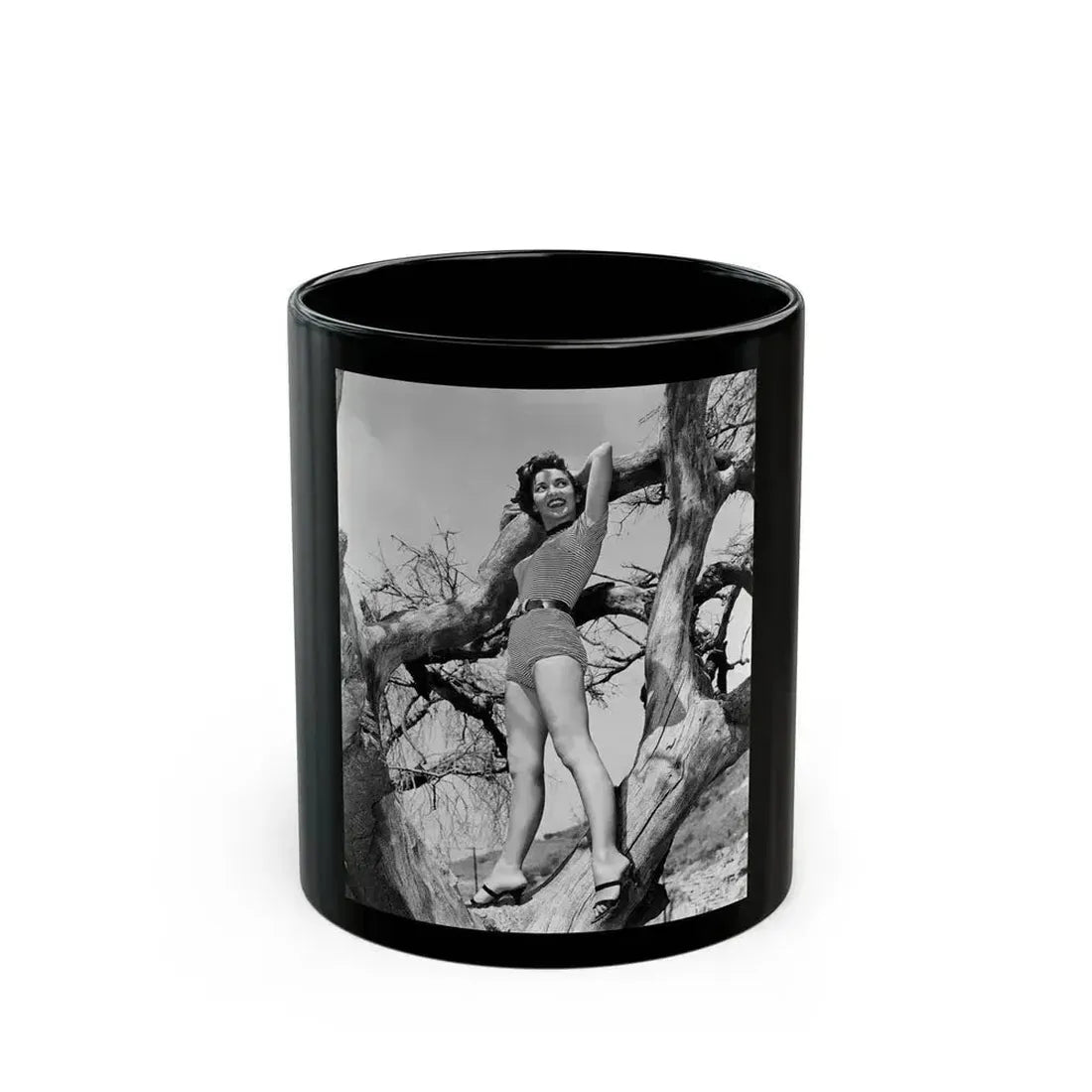 Beverly Garland #84 (Vintage Female Icon) Black Coffee Mug 11oz - Go Mug Yourself
