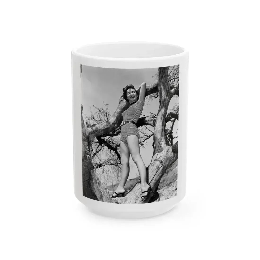 Beverly Garland #84 (Vintage Female Icon) White Coffee Mug 15oz - Go Mug Yourself
