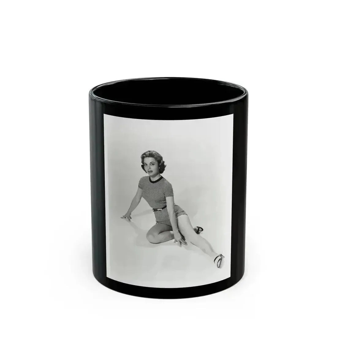 Beverly Garland #95 - 8x10 Vintage B&W Leggy Glamour Promo Photo for ''The Joker Is Wild'' '57 (Vintage Female Icon) Black Coffee Mug 11oz - Go Mug Yourself