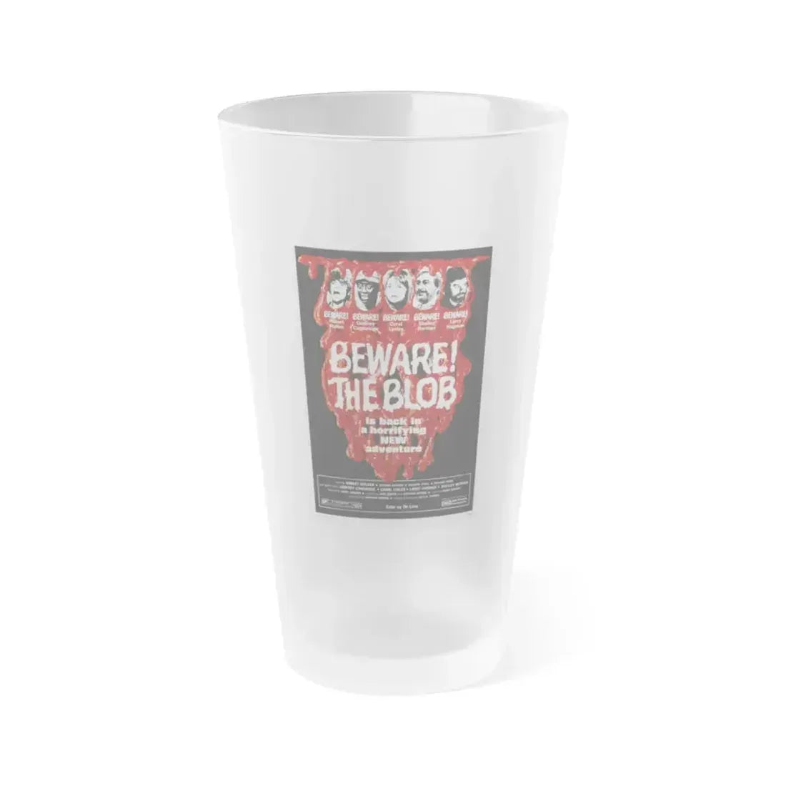BEWARE! THE BLOB 1972 Movie Poster - Frosted Pint Glass 16oz 16oz Frosted - Go Mug Yourself