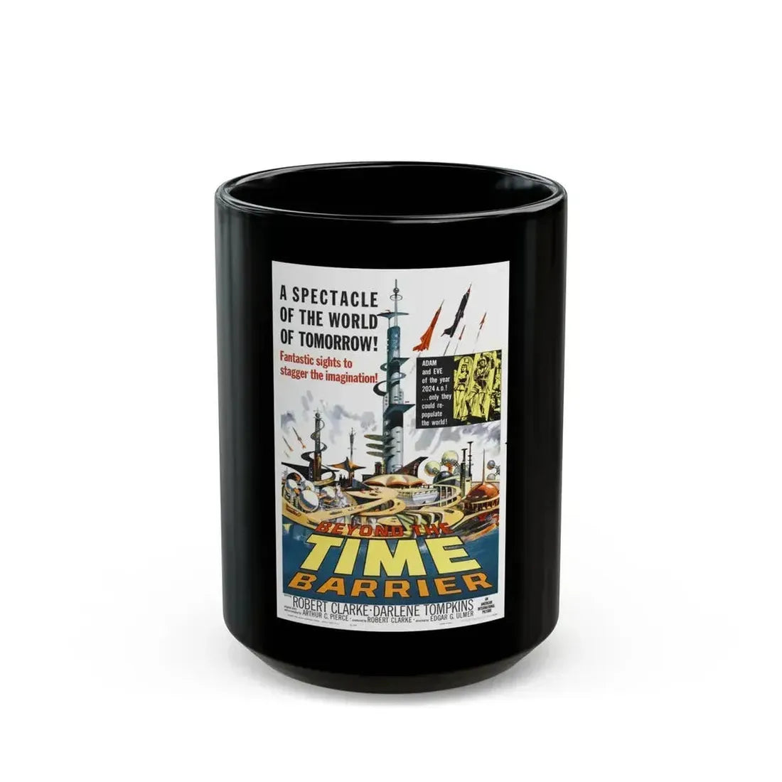 BEYOND THE TIME BARRIER (2) 1960 Movie Poster - Black Coffee Mug 15oz - Go Mug Yourself