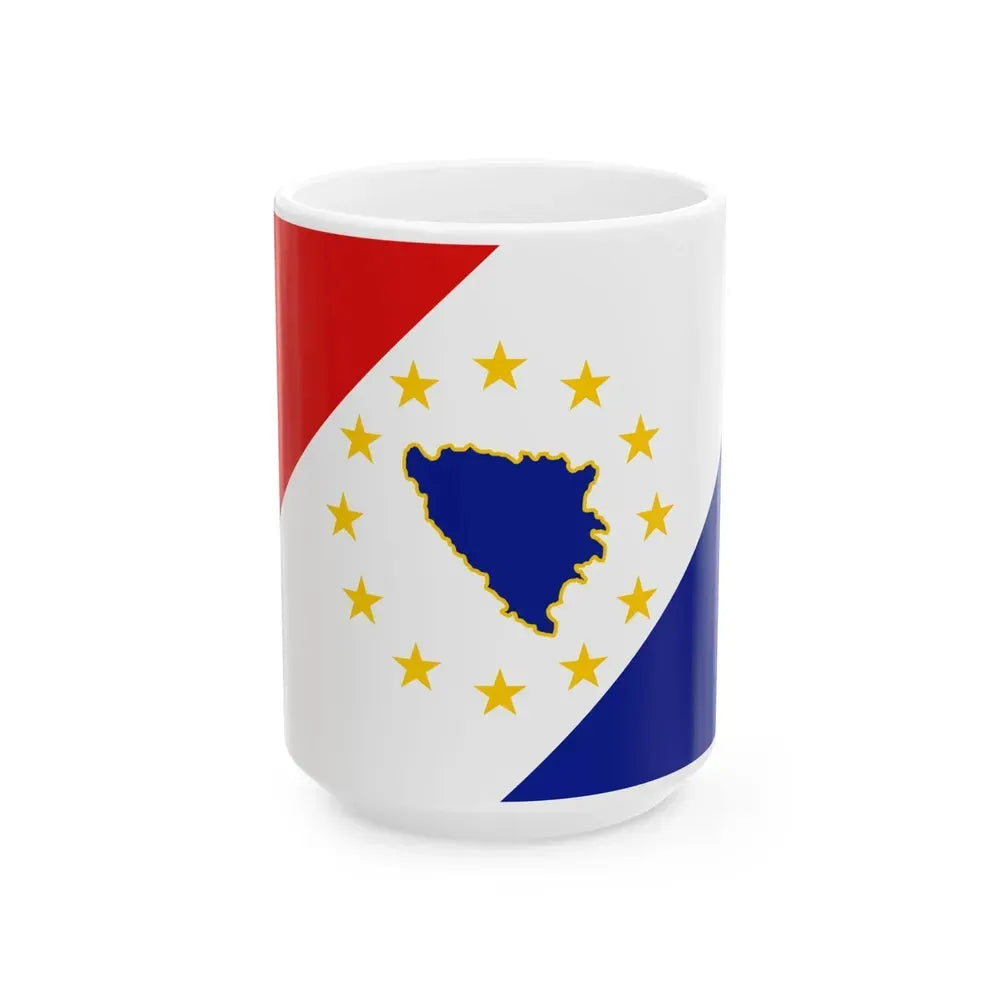 BH Second Alternative Flag of Second Proposal (Bosnia and Herzegovina) White Coffee Mug 15oz - Go Mug Yourself