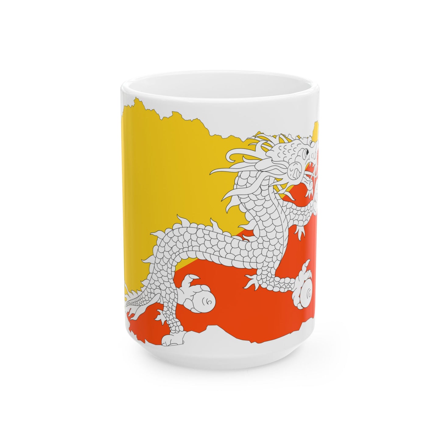 Bhutan-Flagmap (Bhutan) White Coffee Mug-15oz-Go Mug Yourself