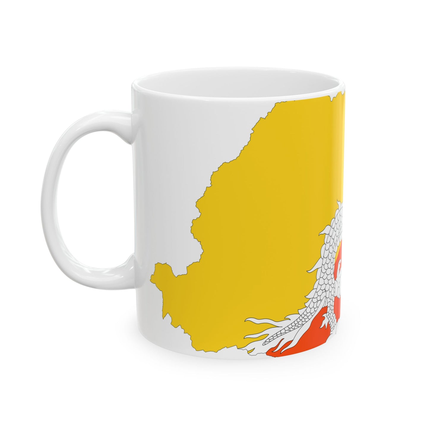 Bhutan-Flagmap (Bhutan) White Coffee Mug-Go Mug Yourself