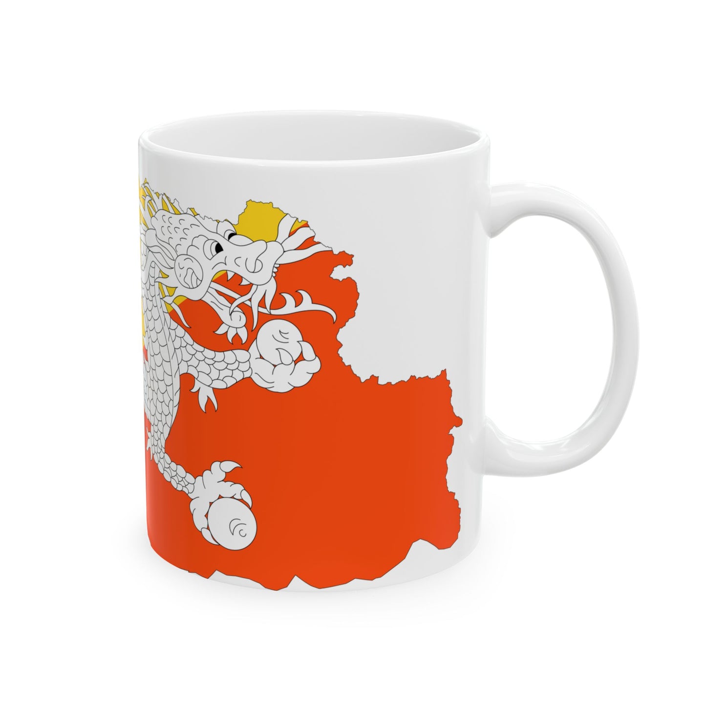 Bhutan-Flagmap (Bhutan) White Coffee Mug-Go Mug Yourself