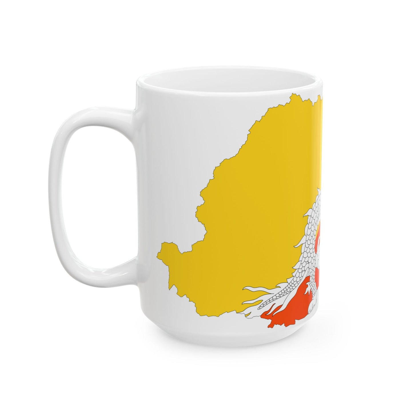 Bhutan-Flagmap (Bhutan) White Coffee Mug-Go Mug Yourself