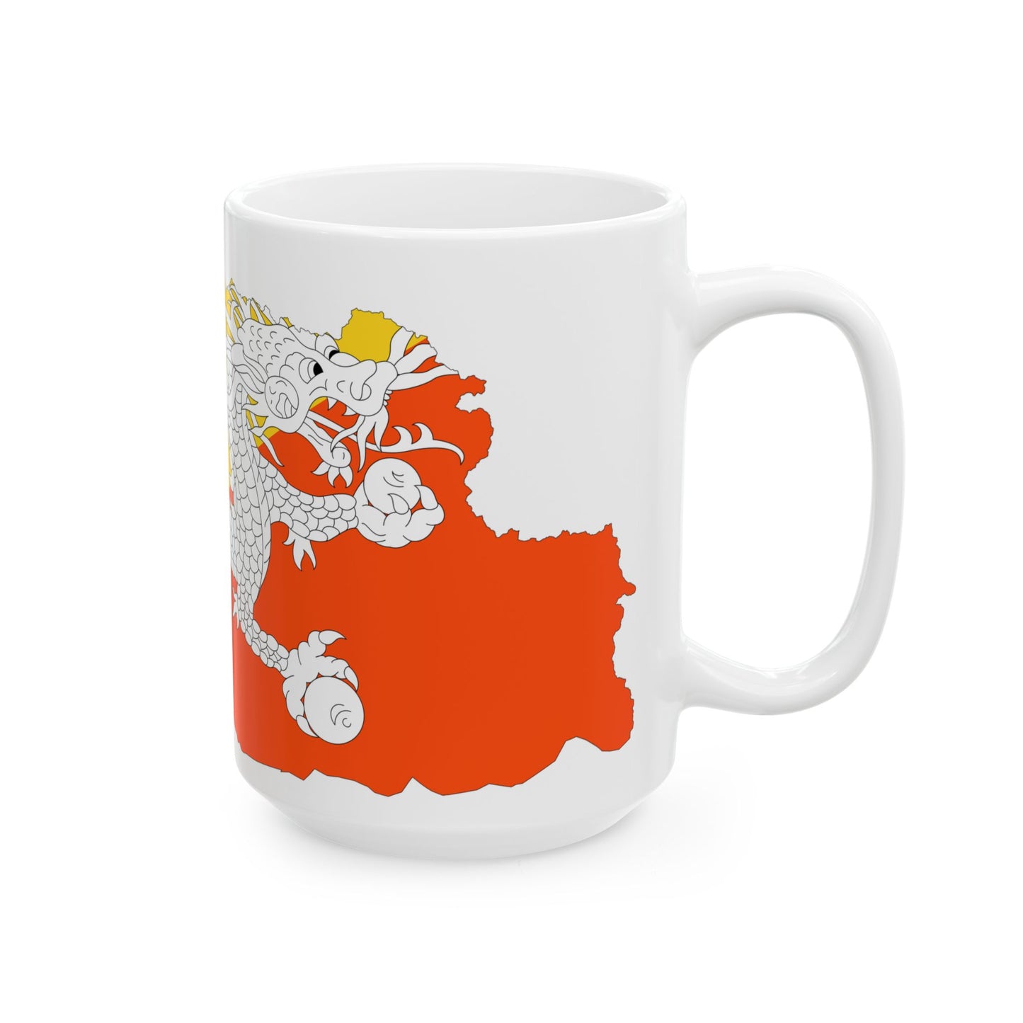 Bhutan-Flagmap (Bhutan) White Coffee Mug-Go Mug Yourself