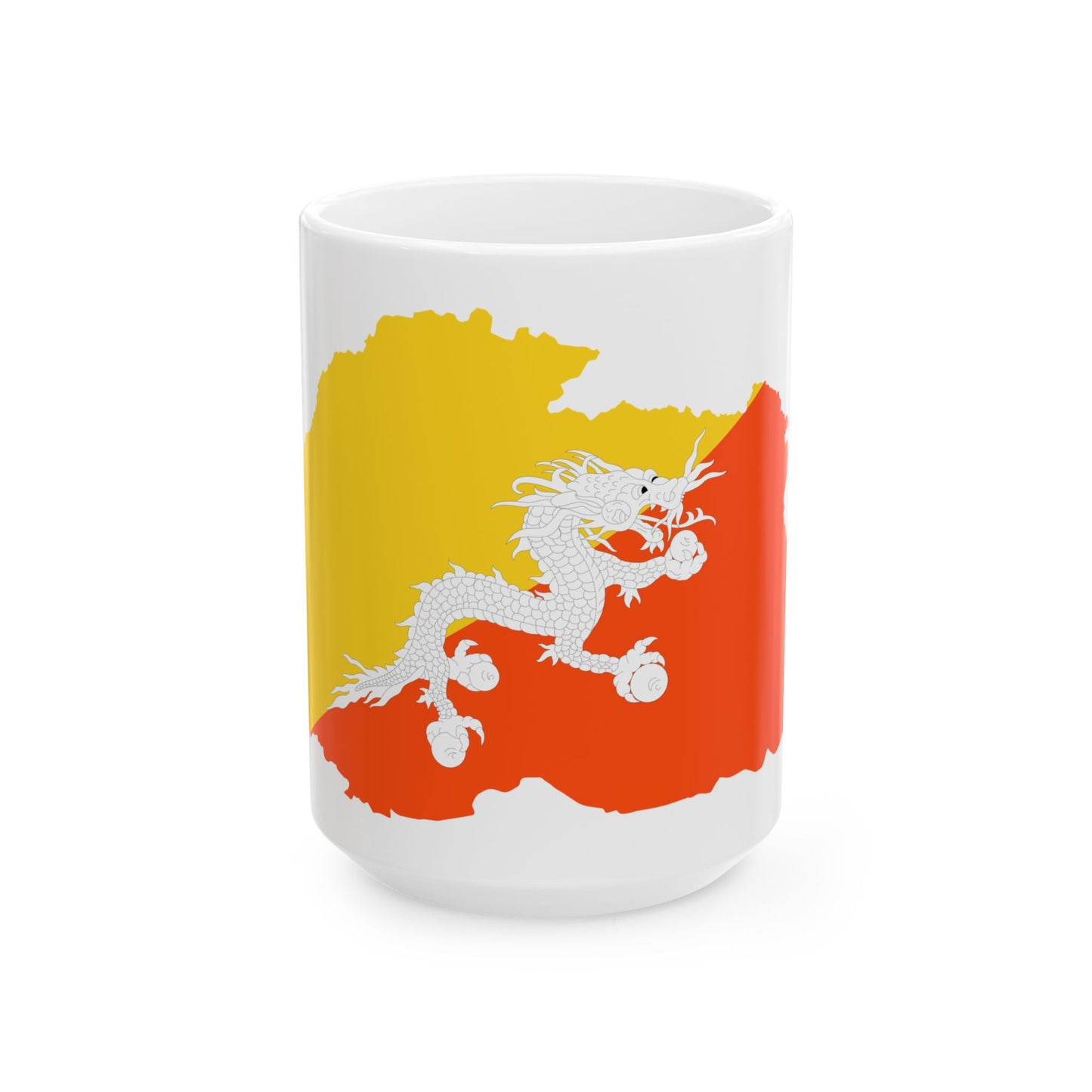 Bhutan Map Flag (Bhutan) White Coffee Mug-15oz-Go Mug Yourself