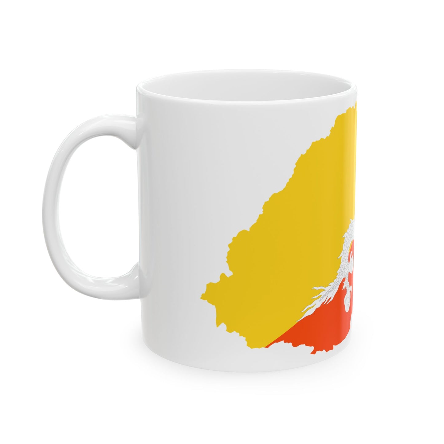 Bhutan Map Flag (Bhutan) White Coffee Mug-Go Mug Yourself
