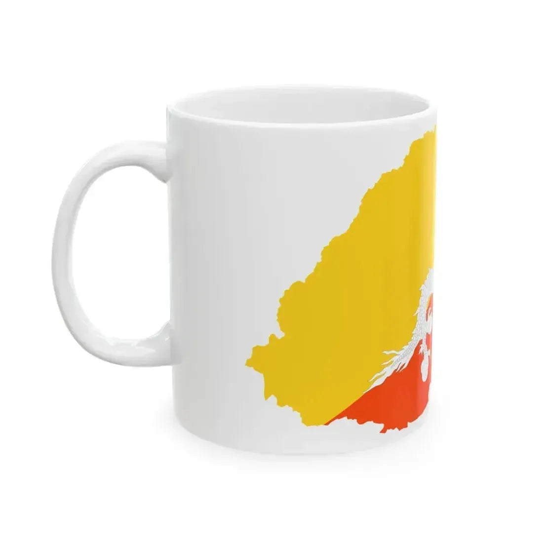Bhutan Map Flag (Bhutan) White Coffee Mug - Go Mug Yourself