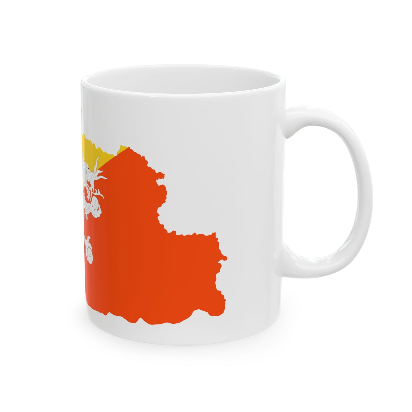 Bhutan Map Flag (Bhutan) White Coffee Mug-Go Mug Yourself