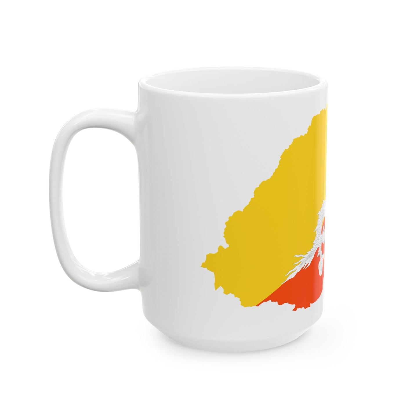Bhutan Map Flag (Bhutan) White Coffee Mug-Go Mug Yourself