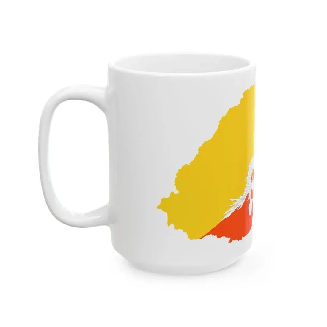 Bhutan Map Flag (Bhutan) White Coffee Mug - Go Mug Yourself