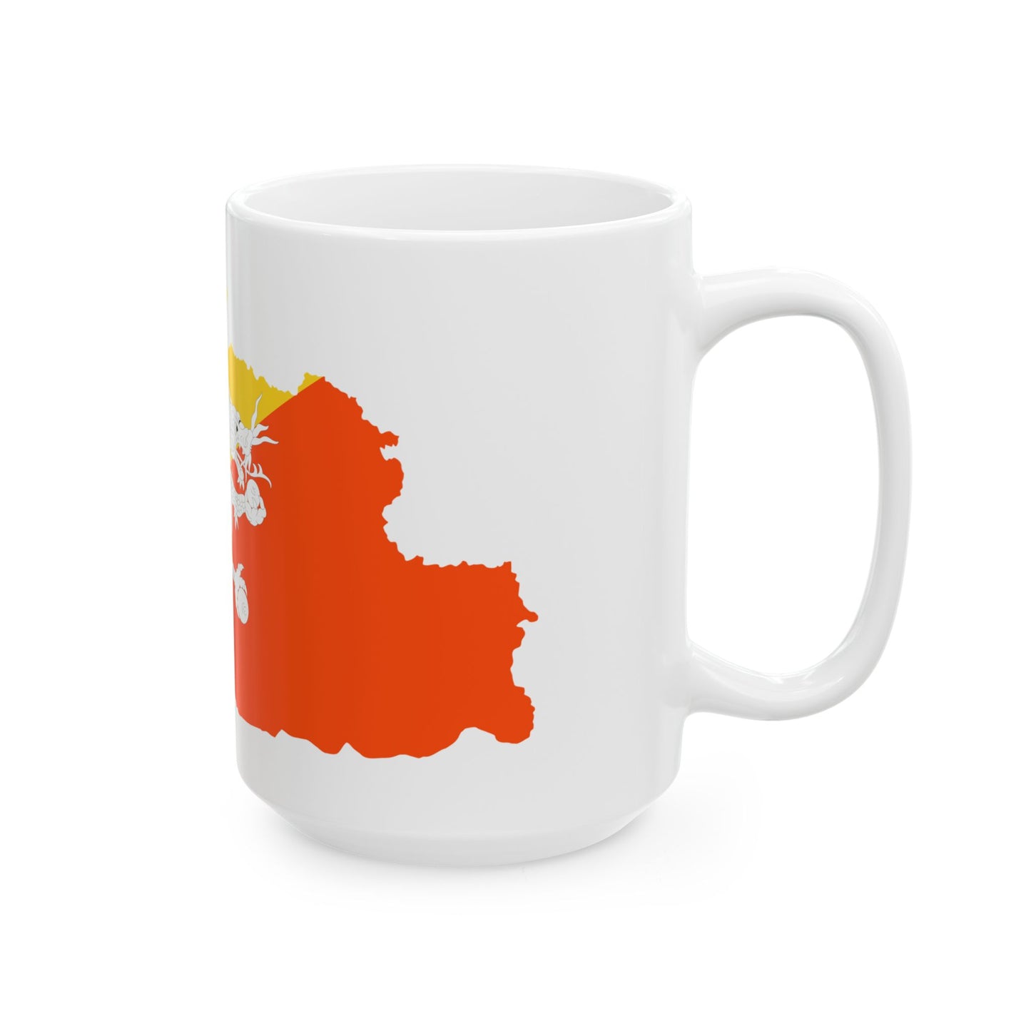 Bhutan Map Flag (Bhutan) White Coffee Mug-Go Mug Yourself