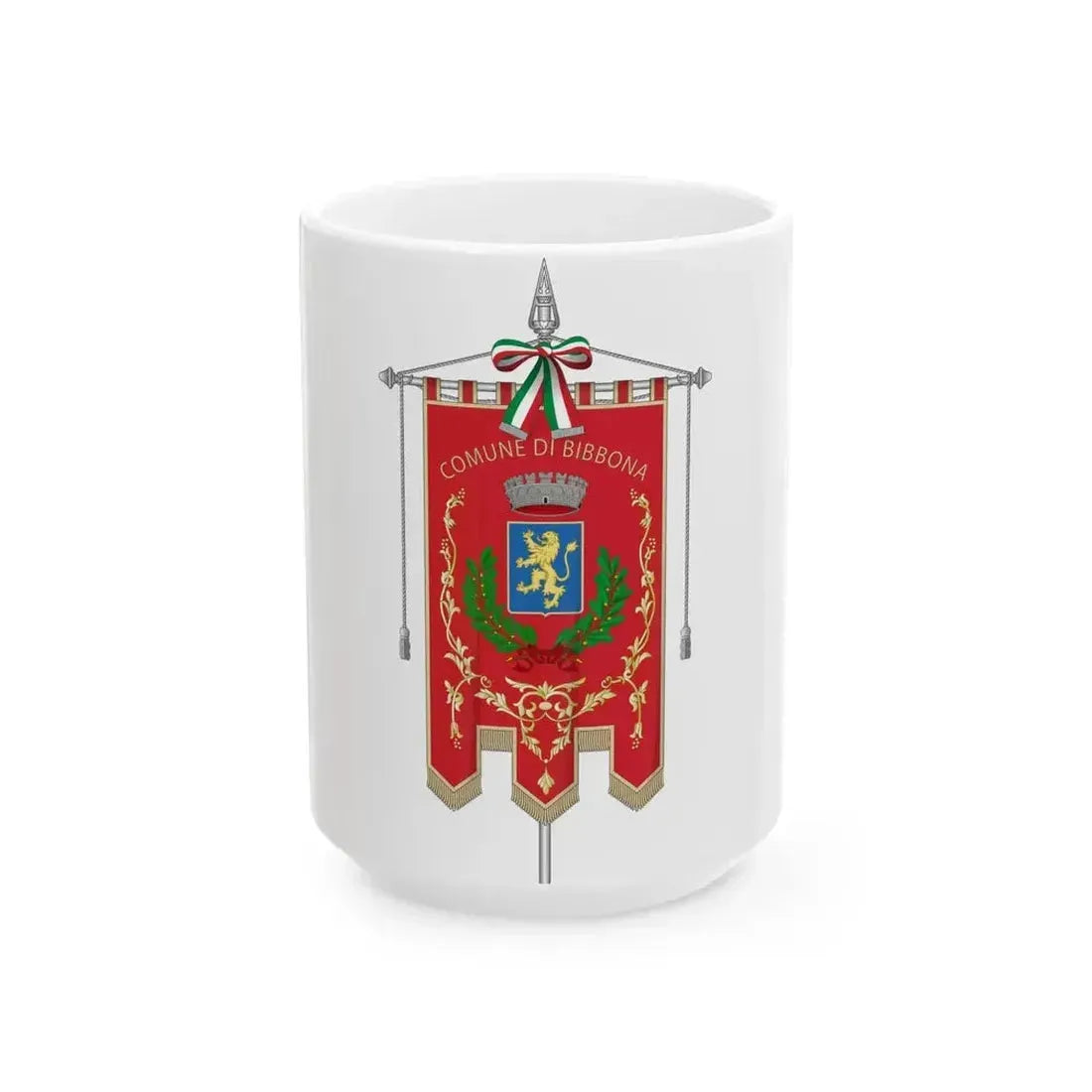 Bibbona-Gonfalone de facto (Italy) White Coffee Mug 15oz - Go Mug Yourself