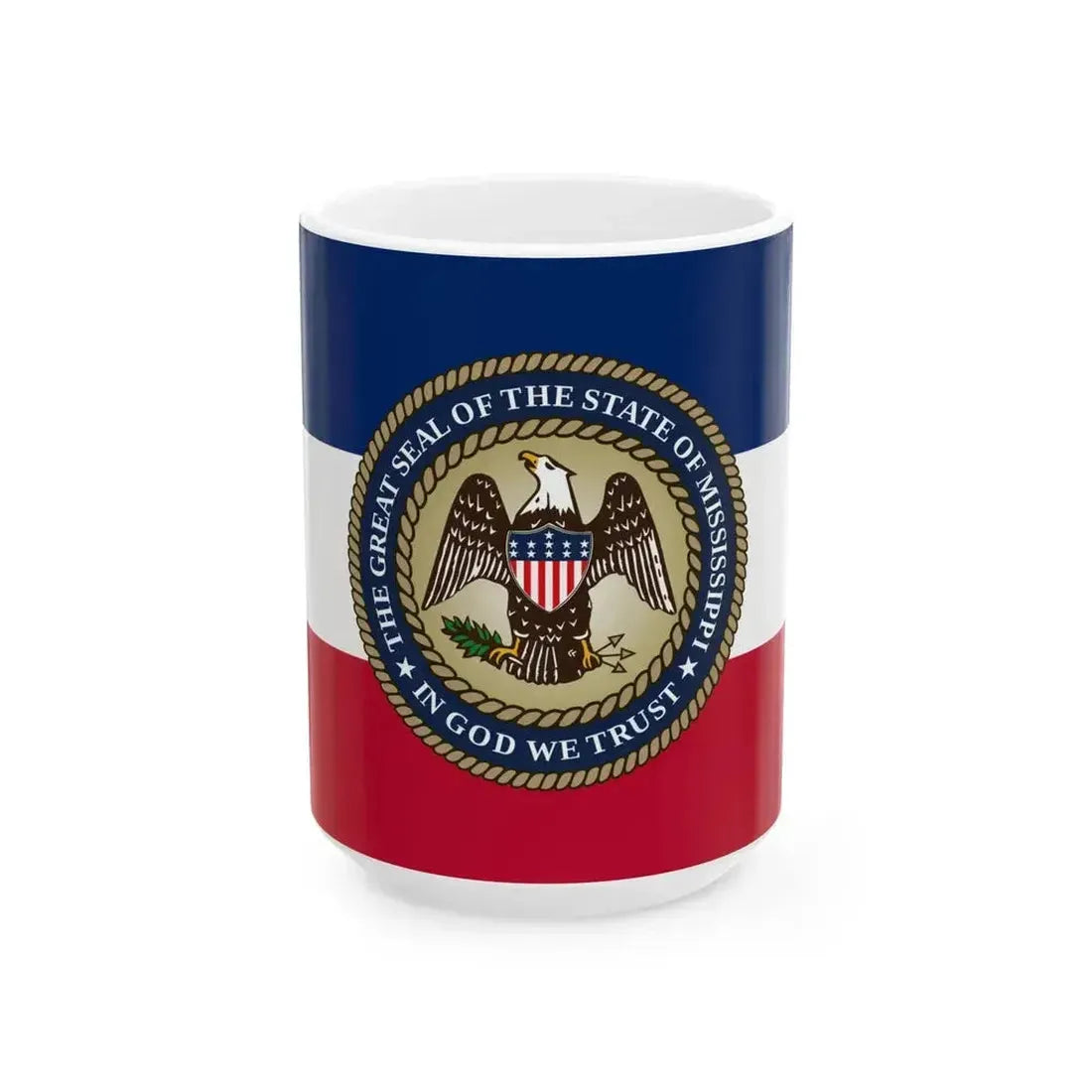Bicentennial Banner of Mississippi (United States) White Coffee Mug 15oz - Go Mug Yourself
