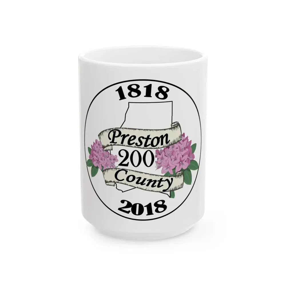 Bicentennial Flag of Preston County West Virginia (United States) White Coffee Mug 15oz - Go Mug Yourself
