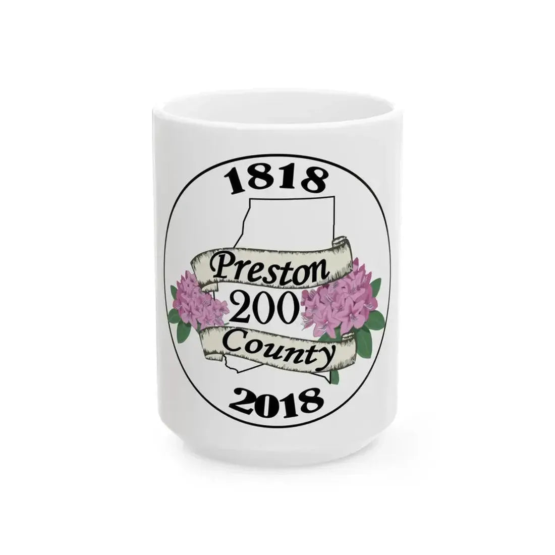 Bicentennial Flag of Preston County West Virginia (United States) White Coffee Mug 15oz - Go Mug Yourself