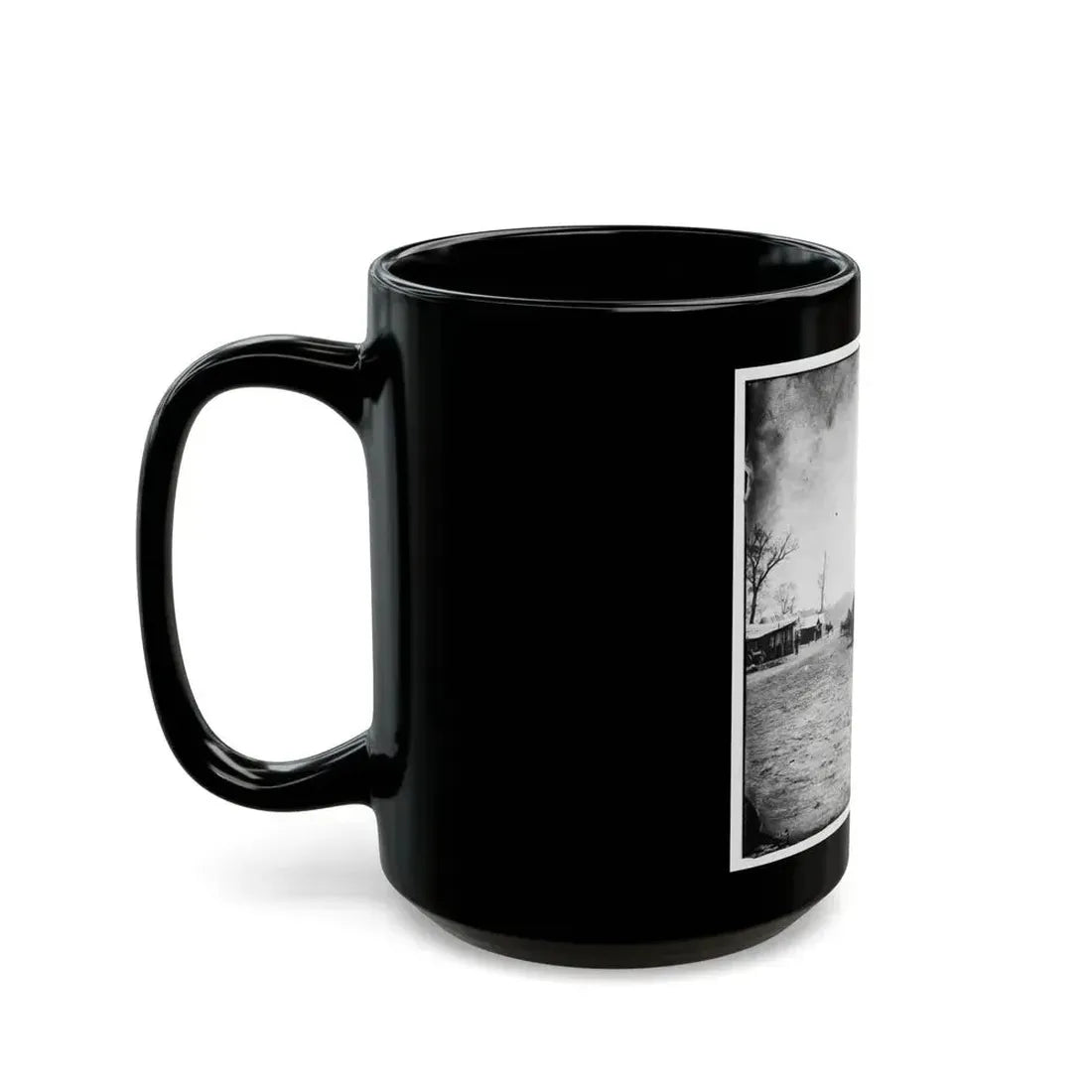 Big Black River Station, Miss. Wagons And Sheds (U.S. Civil War) Black Coffee Mug - Go Mug Yourself