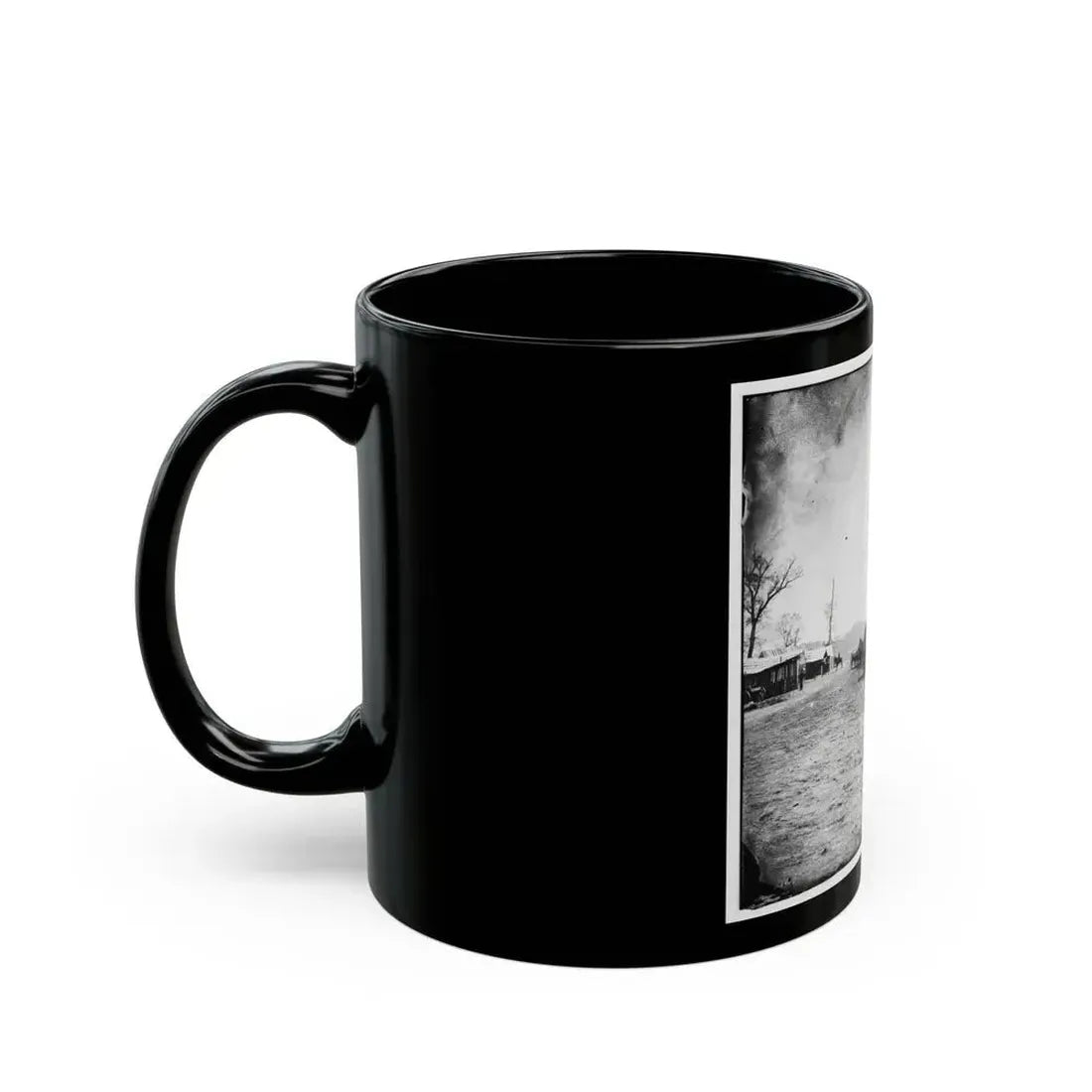 Big Black River Station, Miss. Wagons And Sheds (U.S. Civil War) Black Coffee Mug - Go Mug Yourself