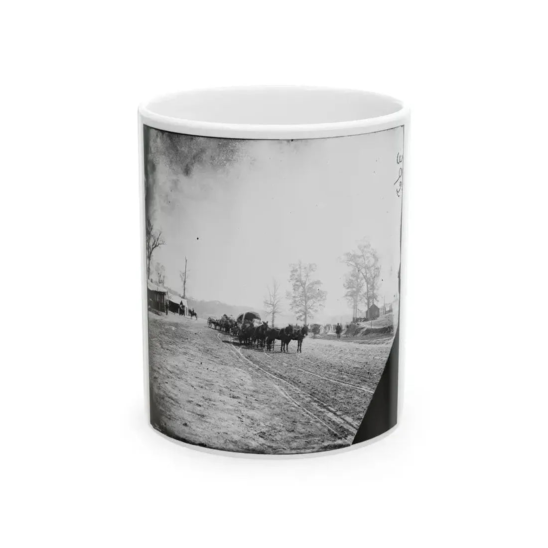 Big Black River Station, Miss. Wagons And Sheds (U.S. Civil War) White Coffee Mug 11oz - Go Mug Yourself