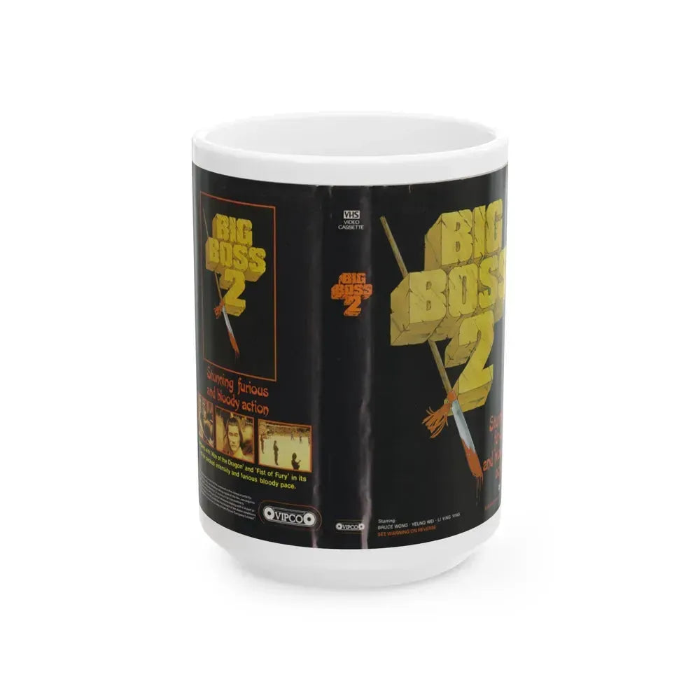 BIG BOSS 2 (VHS COVER) - White Coffee Mug 15oz - Go Mug Yourself