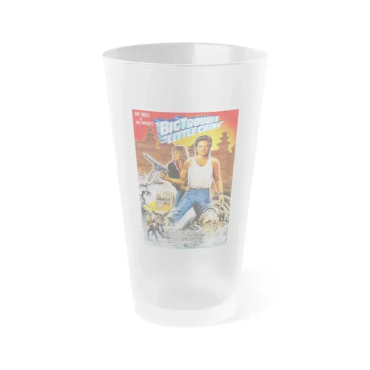 BIG TROUBLE IN LITTLE CHINA (GERMAN) 1986 Movie Poster - Frosted Pint Glass 16oz 16oz Frosted - Go Mug Yourself