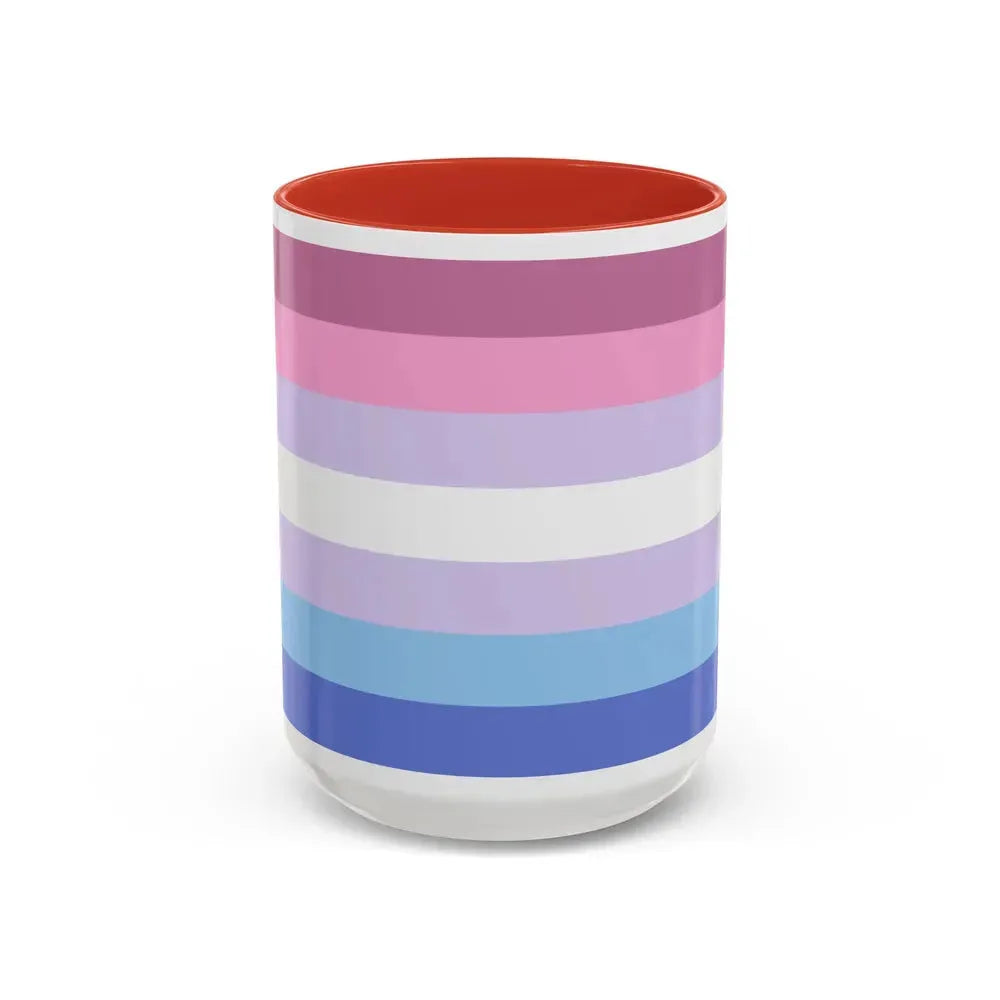 Bigender Pride Flag - Accent Coffee Mug 15oz Red - Go Mug Yourself