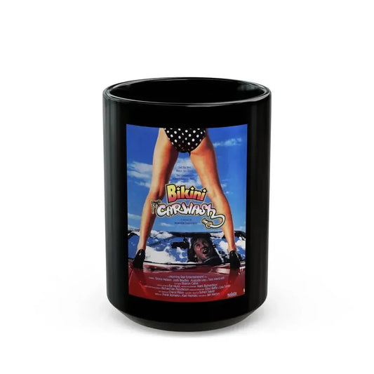 BIKINI CARWASH 1992 Movie Poster - Black Coffee Mug 15oz - Go Mug Yourself