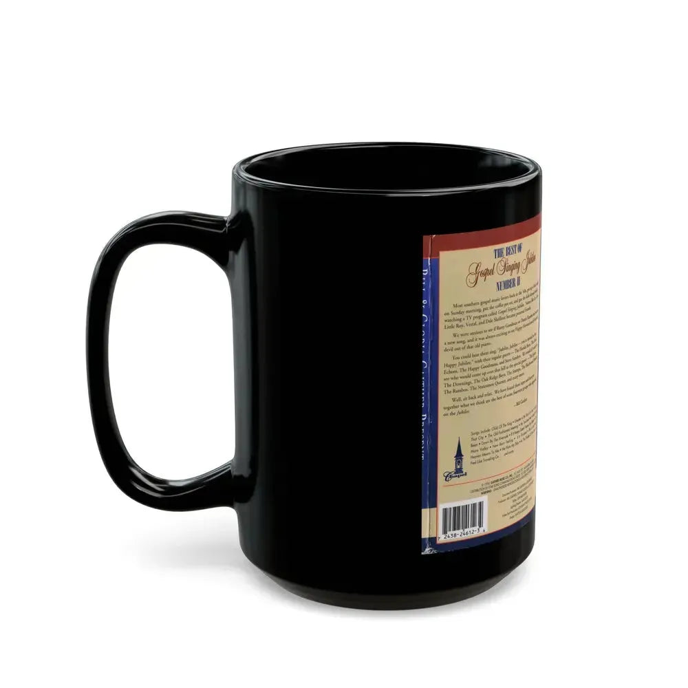 BILL AND GLORIA GAITHER PRESENT THE BEST OF GOSPEL SINGING JUBILEE (VHS COVER) - Black Coffee Mug - Go Mug Yourself