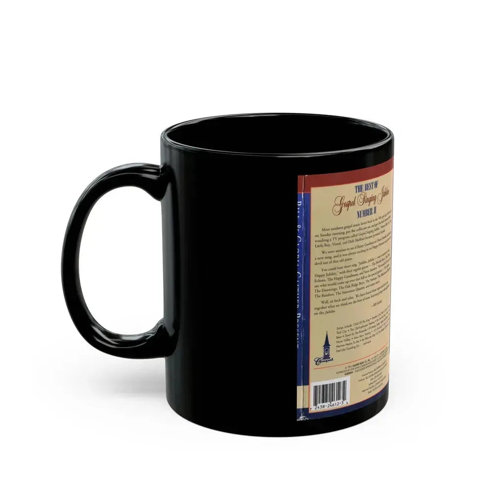 BILL AND GLORIA GAITHER PRESENT THE BEST OF GOSPEL SINGING JUBILEE (VHS COVER) - Black Coffee Mug - Go Mug Yourself