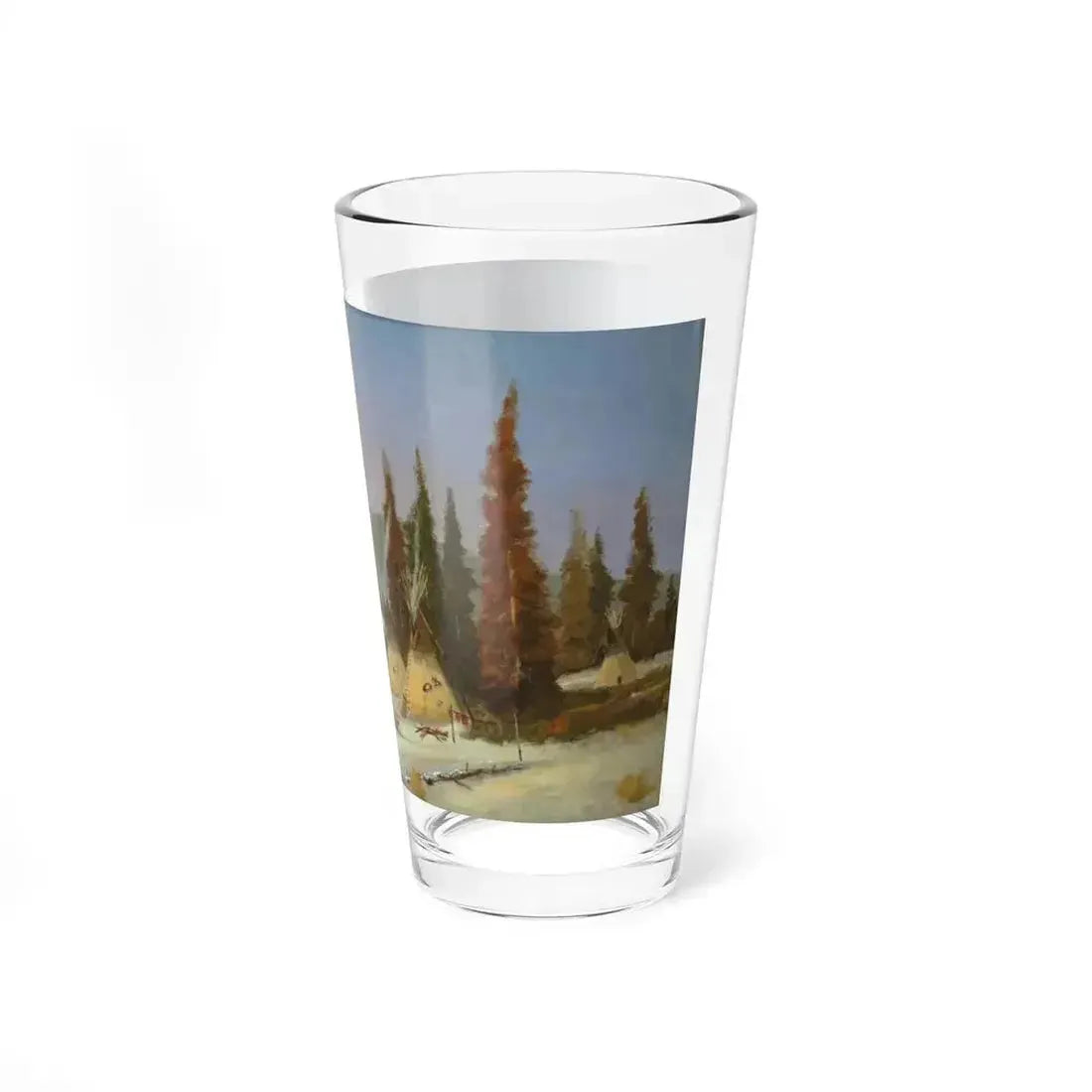 Bill Mittag - Winter Camp (Native Americans in Art) Pint Glass 16oz - Go Mug Yourself