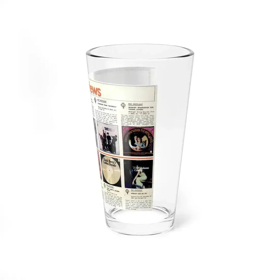 Billboard Album Reviews 1967 01 (Music Poster) Pint Glass 16oz - Go Mug Yourself