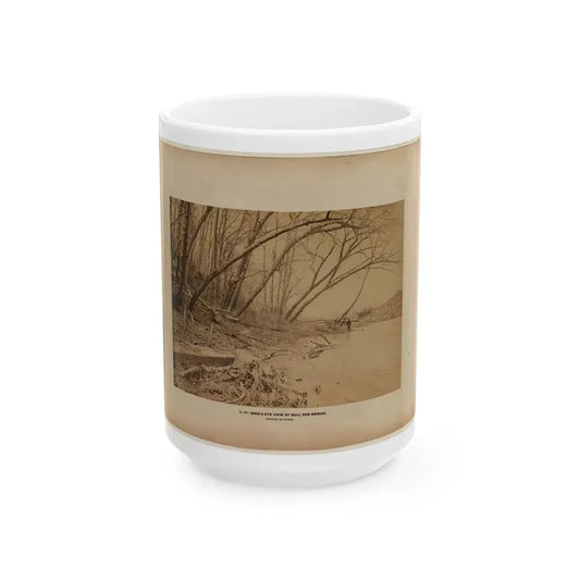 Bird's Eye View Of Bull Run Bridge, Looking Up Stream (U.S. Civil War) White Coffee Mug 15oz - Go Mug Yourself