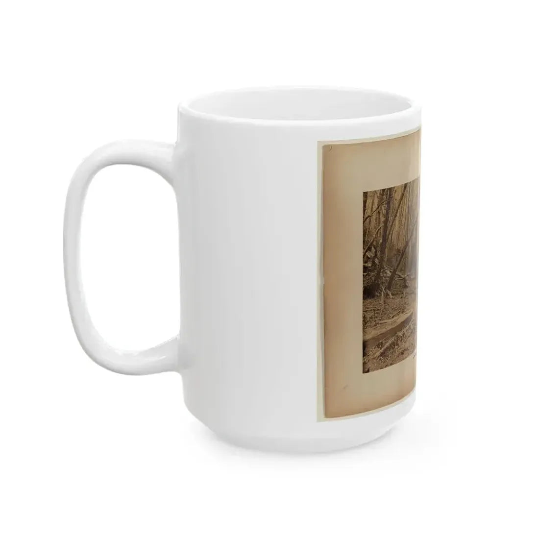 Bird's Eye View Of Bull Run Bridge, Looking Up Stream (U.S. Civil War) White Coffee Mug - Go Mug Yourself